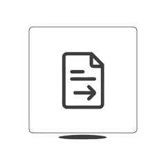 Minimalist Send File Icon: Document with Arrow in Square Frame