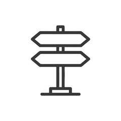 Minimalist Signpost Icon: Directional Choice, Navigation Symbol, Vector Illustration