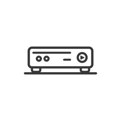 Obraz premium Minimalist VCR Player Icon: Retro Entertainment Technology Symbol