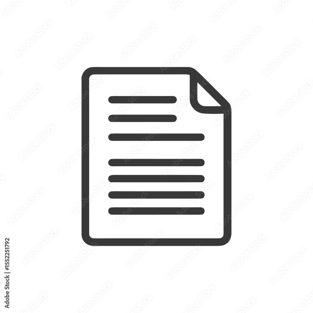 Poster minimalist document icon with rounded corners and text lines