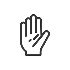 Obraz premium Minimalist Hand Icon: Open Palm Gesture in Bold Outline Style