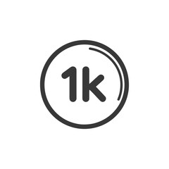 Minimalist 1K Icon: Rounded Symbol for Achievement, Milestone, or Social Media Success