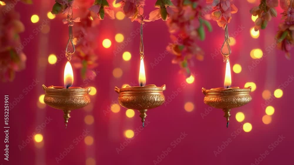 Poster a pair of candles hanging from a tree branch