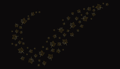 Golden maple leaves wind flying banner. Perfect for seasonal designs, luxury elegant invitations, and modern botanical projects that evoke the essence of autumn