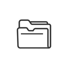 Minimalist Folder Icon: Clean Line Art for Document Organization and File Management