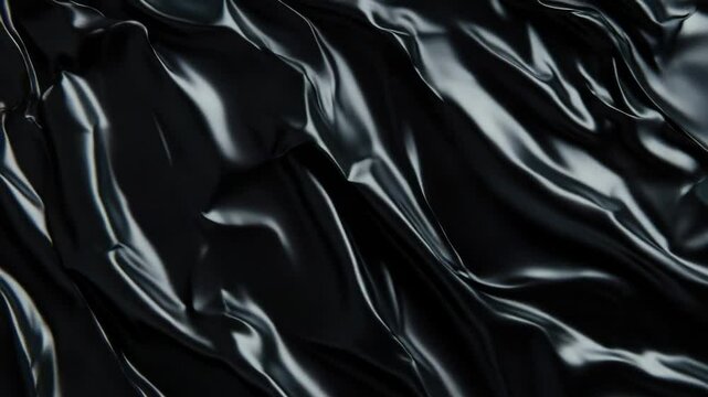 A close-up shot of a black cloth with folds and creases