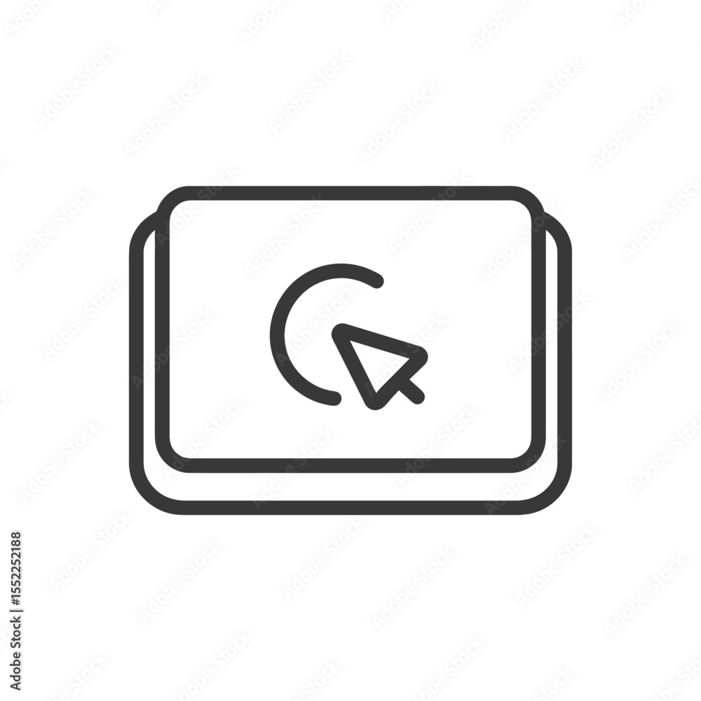 Poster minimalist webpage refresh icon with cursor and rounded rectangle frame