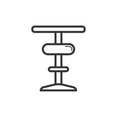 Minimalist Table Icon: Modern Furniture Design with Rounded Elements