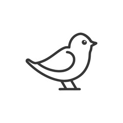 Fototapeta premium Minimalist Bird Icon: Simple Line Art Illustration on White Background