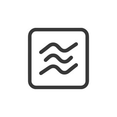 Fototapeta premium Water Waves Icon in Rounded Square Frame, Minimalist Design