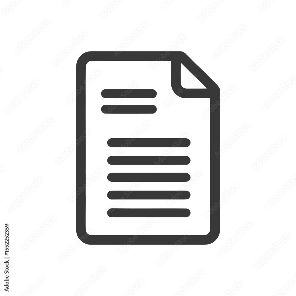 Poster simple document icon with rounded corners and text lines