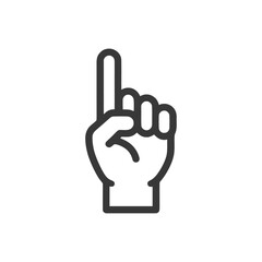 Obraz premium Index Finger Pointing Up: Bold Line Art Icon on White Background