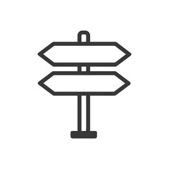 Minimalist Signpost Icon: Two Arrows Pointing in Opposite Directions