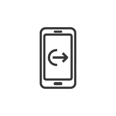 Smartphone Rotation Icon: Minimalist Design for Mobile Interface