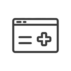 Obraz premium Minimalist Webpage Icon: Medical Website Interface Design Element