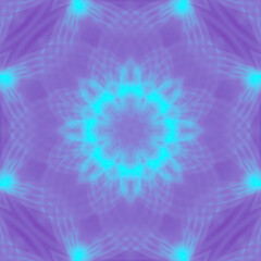Symmetrical illustration in the shape of a pink and purple star. 3d rendering