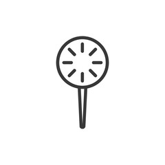 Obraz premium Lollipop Icon with Radial Lines, Minimalist Design on White