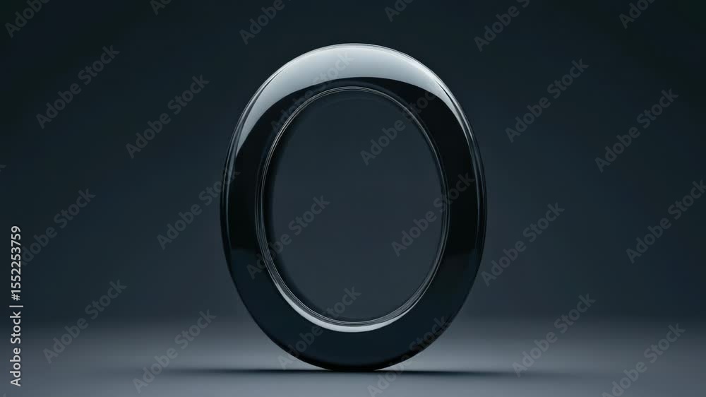 Poster A mysterious black oval object on a dark background