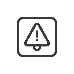 Alert Icon in Rounded Square, Minimalist Design, Black on White