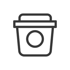 Minimalist Coffee Cup Icon: Bold Outline on White Background