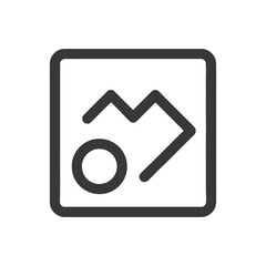 Obraz premium Minimalist Icon: Circle, Zigzag Line, and Rounded Square Frame in Dark Gray