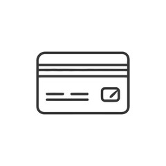 Minimalist Credit Card Icon with Chip and Magnetic Stripe Detail