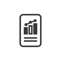 Rising Bar Graph Icon on Rounded Rectangle, Business Growth Symbol