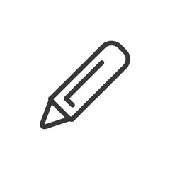 Fototapeta premium Minimalist Pencil Icon: Sleek Design for Creative Projects, Black Outline on White