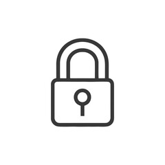 Minimalist Padlock Icon: Security, Privacy, and Protection Symbol in Simple Line Art
