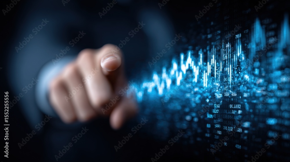 Leinwandbilder Advanced digital technology concept in a futuristic data analysis environment with glowing blue data streams and holographic interfaces