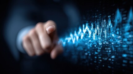 Advanced digital technology concept in a futuristic data analysis environment with glowing blue data streams and holographic interfaces