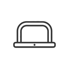 Minimalist Laptop Icon: Clean Line Art on White Background, Modern Design