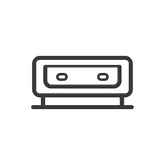 Obraz premium Minimalist Chest of Drawers Icon: Clean Line Art on White Background