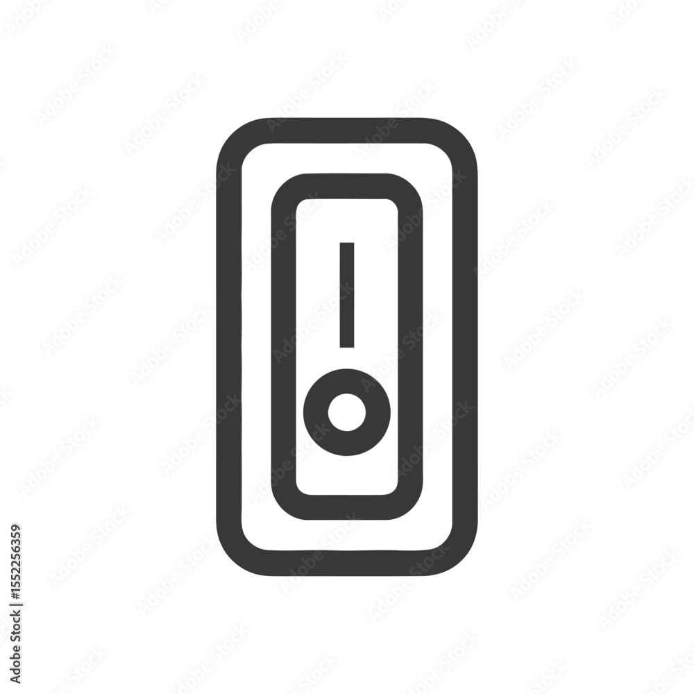 Poster minimalist toggle switch icon with rounded rectangles and circle