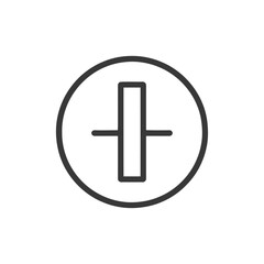 Fototapeta premium Grounding Symbol: Minimalist Line Art in Circle, Electrical Safety Icon