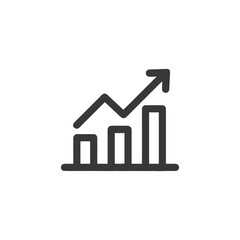 Ascending Bar Graph with Arrow: Business Growth Icon