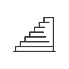 Minimalist Staircase Icon: Ascending Steps in Simple Line Art Design