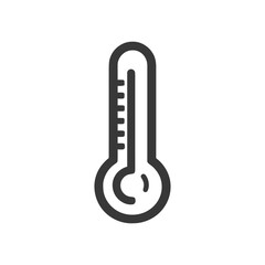 Minimalist Thermometer Icon: Medical Tool for Temperature Measurement