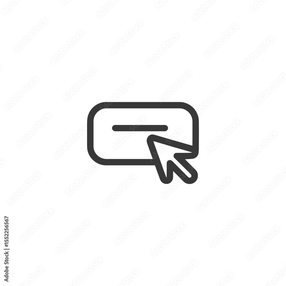 Poster clickable button icon: cursor hovering over interactive element, minimalist design