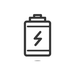 Obraz premium Simple, Modern Battery Icon with Lightning Bolt