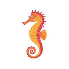 Obraz premium A vibrant seahorse illustration in vivid hues. The seahorse's body has a textured appearance, its posture exuding elegance.