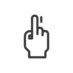 Middle Finger Gesture Icon: Bold Outline, Minimalist Design, Symbolic Expression