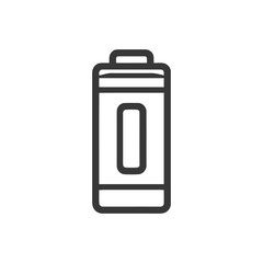 Minimalist Battery Icon: Modern, Clean Design on White Background, Energy Concept.