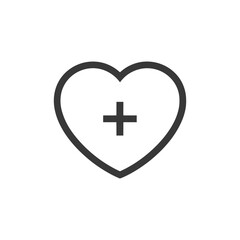 Obraz premium Heart with Plus Sign: Minimalist Medical Symbol for Health and Love