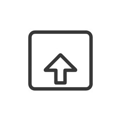 Obraz premium Upload Icon: Bold Outline Arrow Within Rounded Square Frame