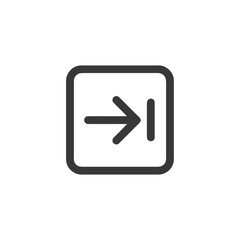 Simple Dark Grey Export Icon in Rounded Square Frame on White