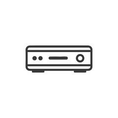 Minimalist Black and White Icon of a Set-Top Box Device