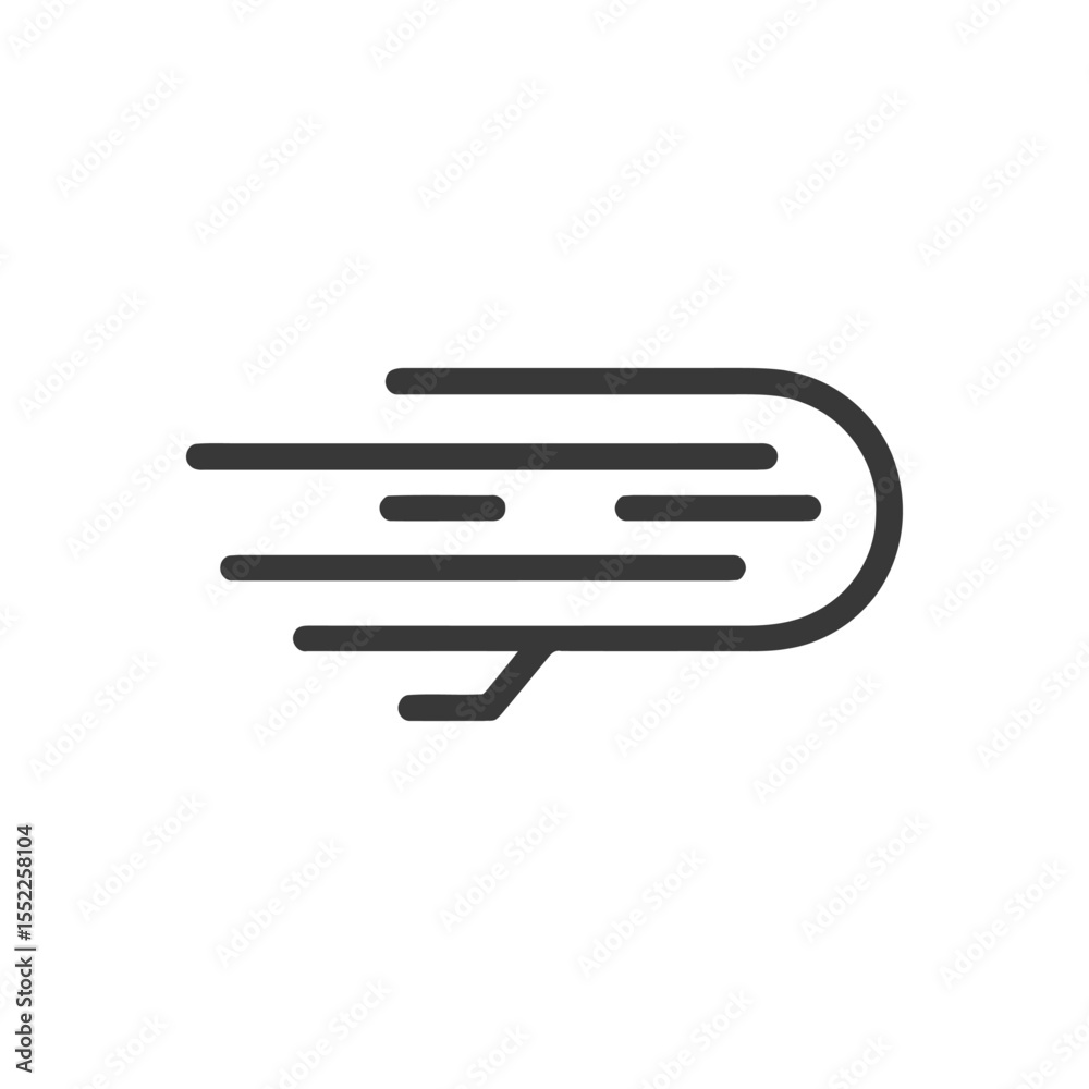 Poster minimalist icon of speed: dynamic motion lines with rounded edge