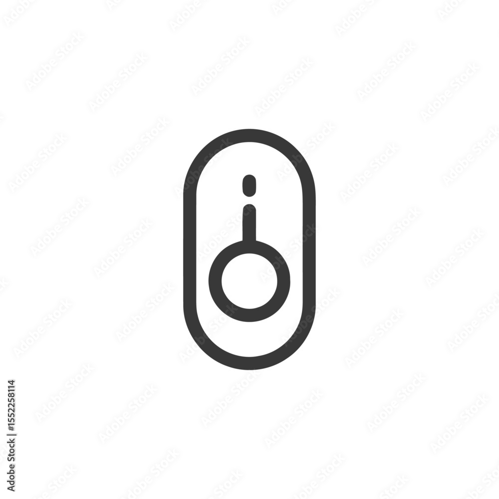 Poster minimalist toggle switch icon: rounded rectangle with circle
