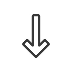Bold Down Arrow Icon: Simple, Modern, Directional Symbol on White